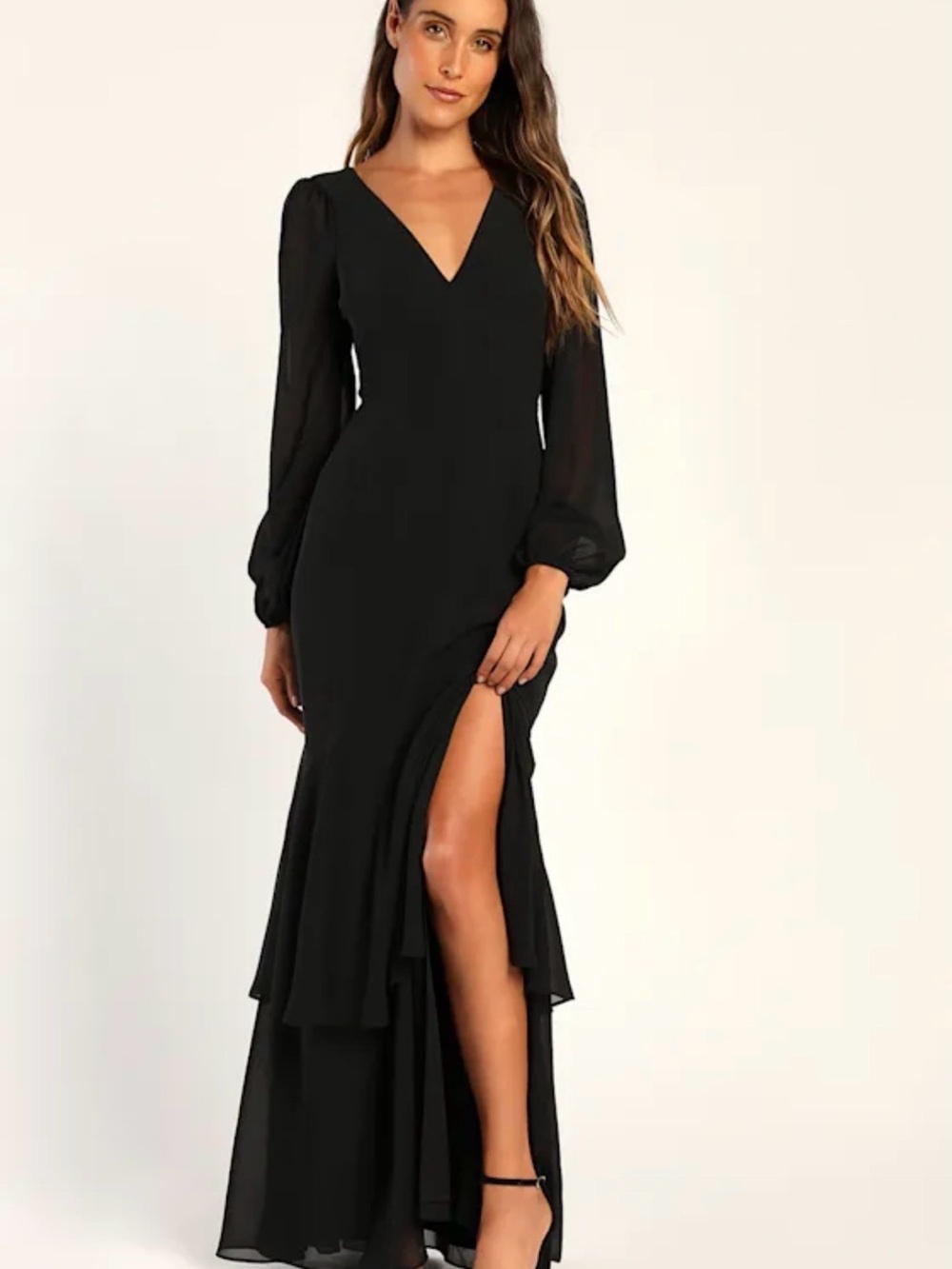 Lulu's Tier Elegance Hunter Green Long Sleeve Tiered Maxi Dress 2/35